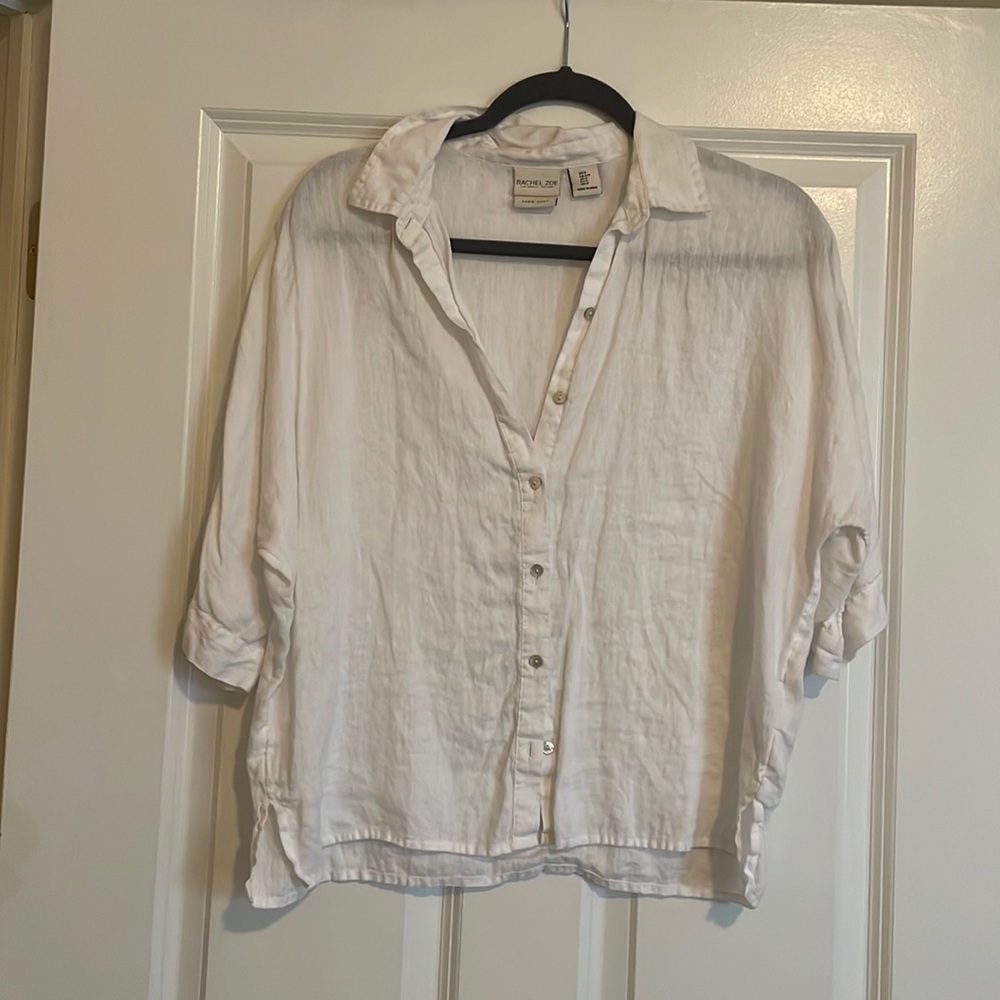 White Short Sleeve Button Down Shirt